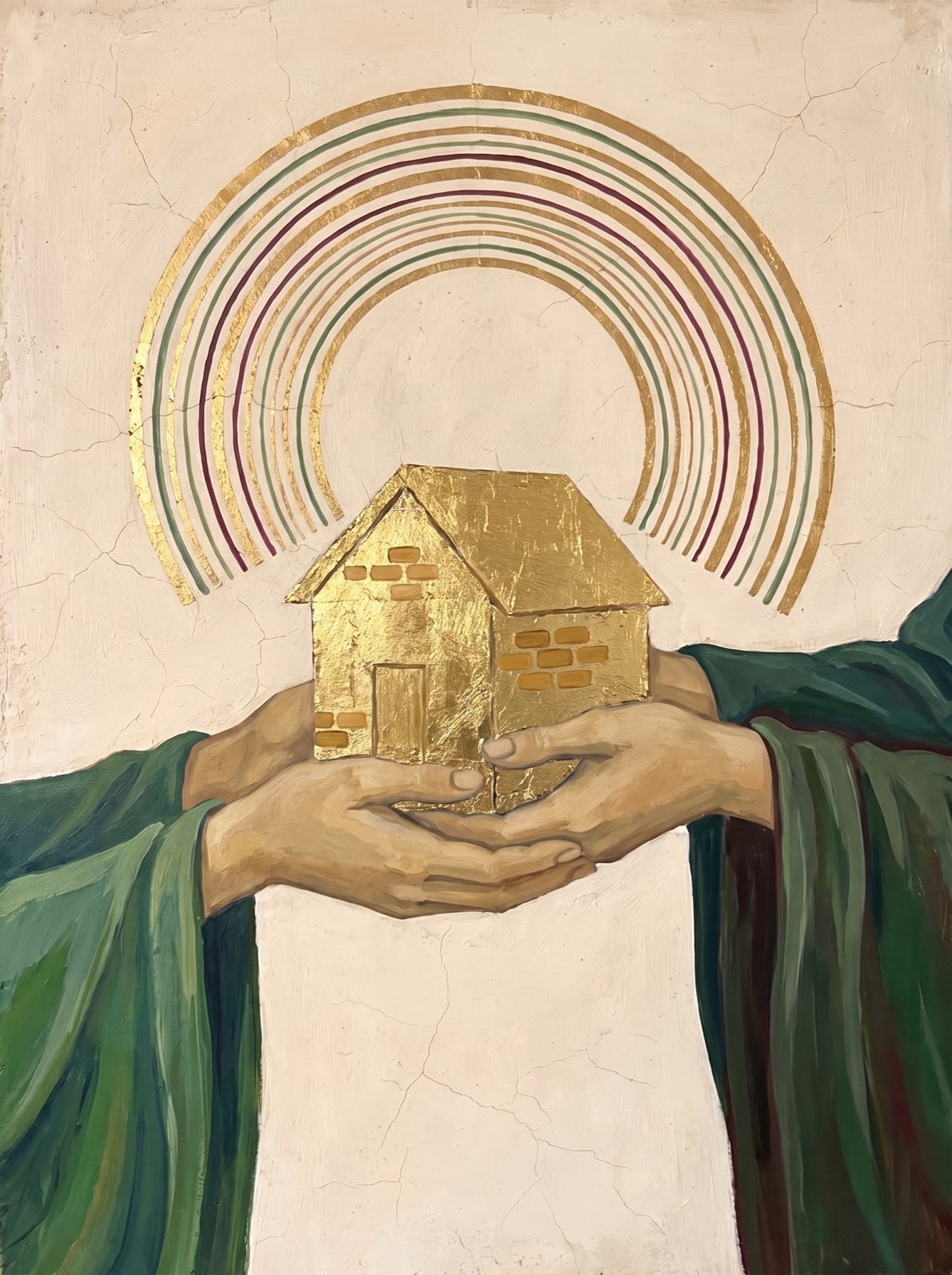 Artisan dans son atelier, peinture à l'huile